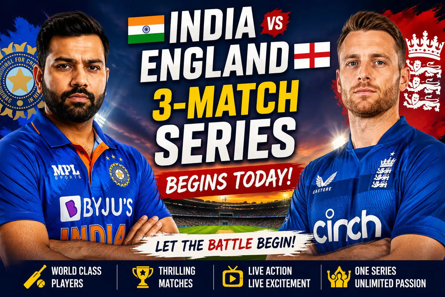 India vs England 3-Match Series Begins Today India vs England 3-Match Series Begins Today